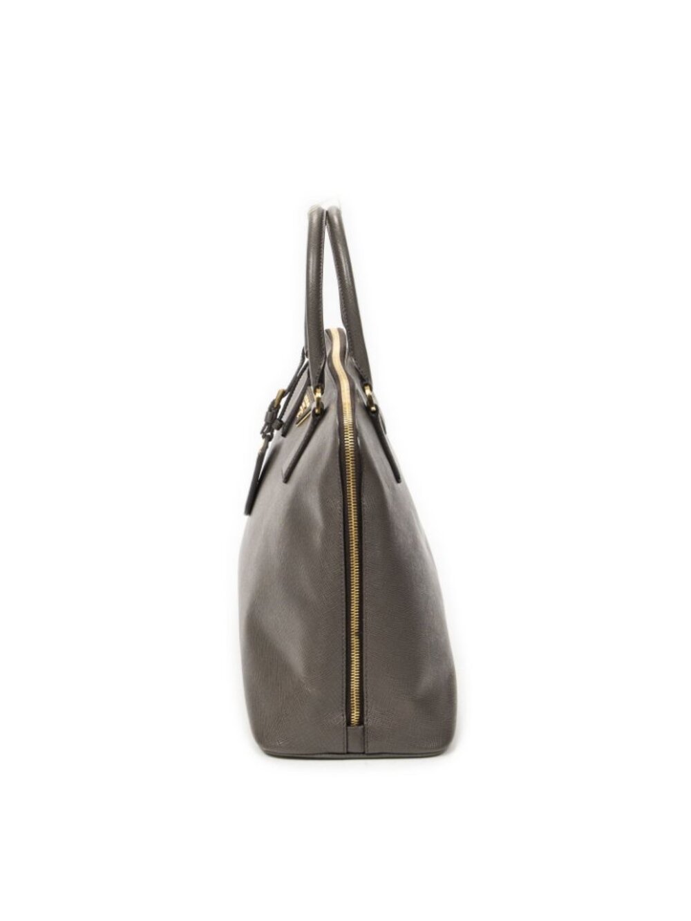 Prada Large Zip Promenade Gray Saffiano Leather Messenger - Picture 3 of 10